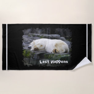 Lazy Happens Polar Bear Strandtuch