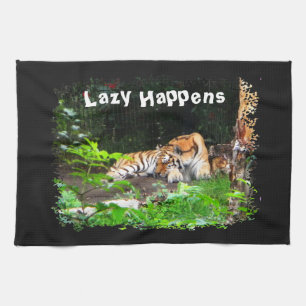 Lazy Happens Siberian Tiger Küchentuch