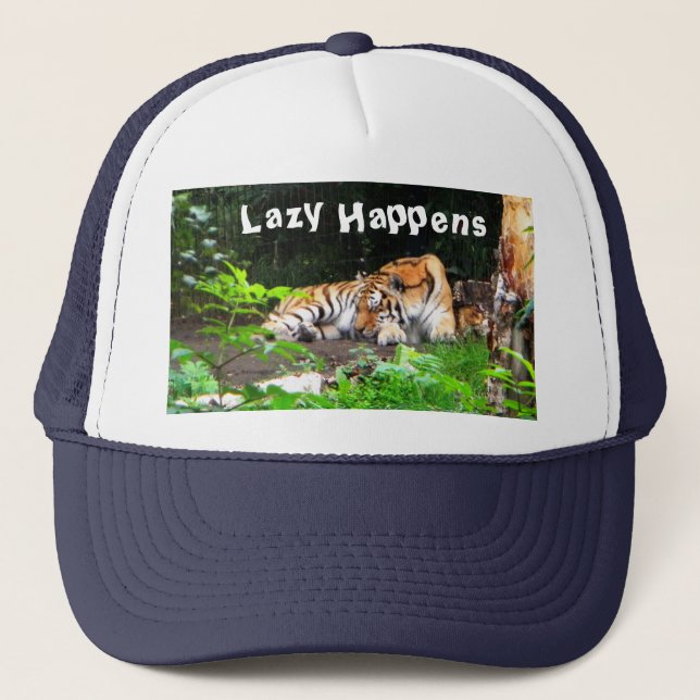 Lazy Happens Siberian Tiger Truckerkappe (Vorderseite)