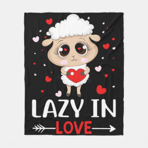 Lazy in Liebe Sheep für Valentinstag Singles Fleecedecke
