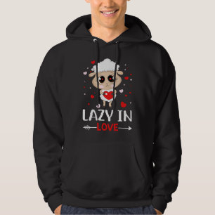 Lazy in Liebe Sheep für Valentinstag Singles Hoodie