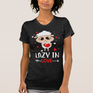 Lazy in Liebe Sheep für Valentinstag Singles T-Shirt