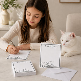 Lazy Kitten Whimsical Personalisierte Mitteilungsk Mitteilungskarte