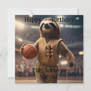 "Lazy Layups: Ein Sloths Game" Flat Birthday Card Karte