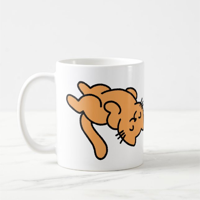 Lazy Orange Cat Kaffeetasse (Links)