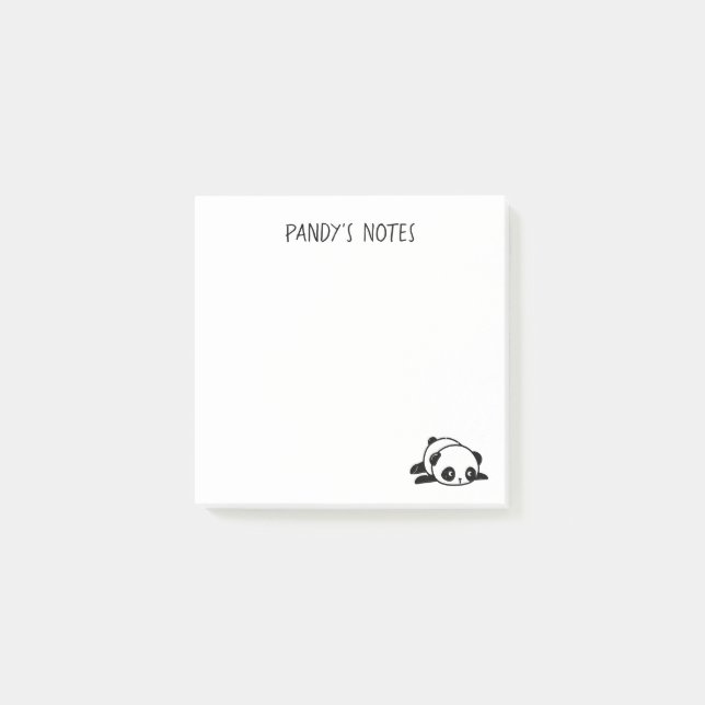 Lazy Panda Bear 3" x 3" Post-it® Notes Post-it Klebezettel (Vorderseite)
