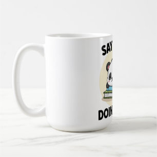 Lazy Panda Cartoon Schlafen mit lustigem Zitat Kaffeetasse
