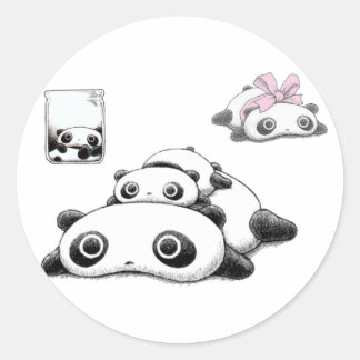 Lazy Pandas Runder Aufkleber