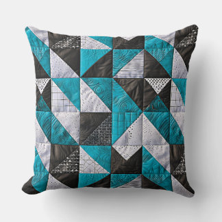 Lazy Patchwork in Blau und Schwarz Kissen