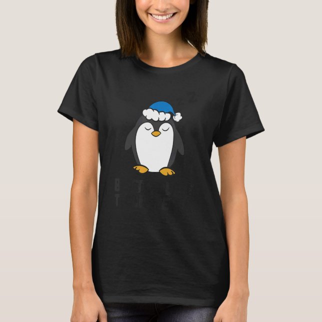 Lazy Pinguin Tardy besser spät als nie Pinguin T-Shirt (Vorderseite)