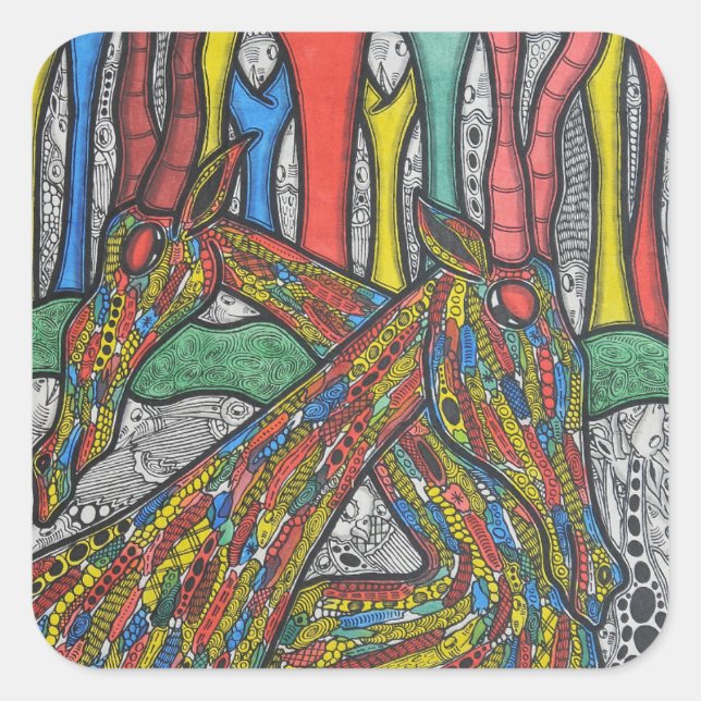 Lazy Quadratischer Aufkleber (Vorderseite)