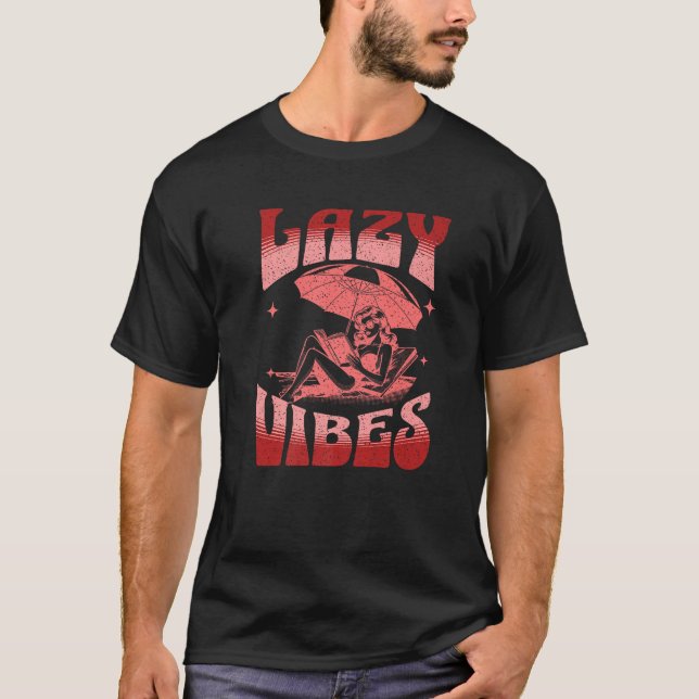 Lazy Reading Ferien Buch Lover Beach Mother s Da T-Shirt (Vorderseite)