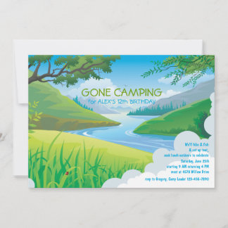Lazy River Camping Einladung zum Geburtstag