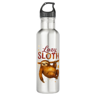 Lazy Sloth in Alcohol Ink Classic T - Shirt Edelstahlflasche