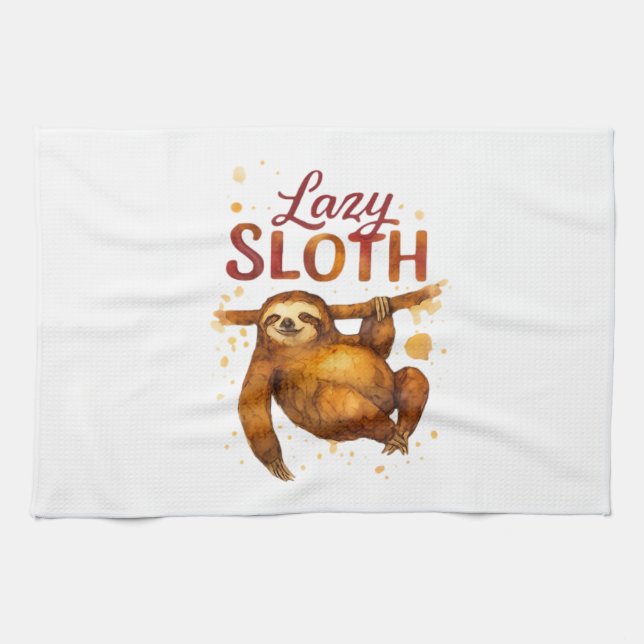 Lazy Sloth in Alcohol Ink Classic T-Shirt Geschirrtuch (Horizontal)