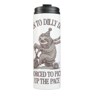 Lazy Sloth Retro Bike Cartoon Thermosbecher