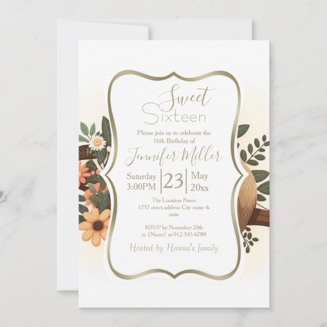 Lazy sloth sleeping on a branch cartoon            einladung (Vorderseite)