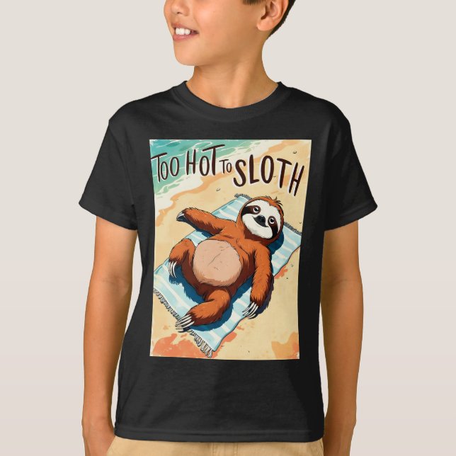Lazy Sloth Summer Vintage Beach T-Shirt (Vorderseite)