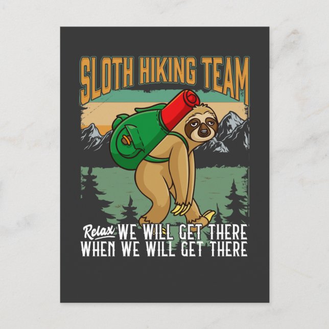 Lazy Sloth Wandern Ristorante da Valentino Spaß Postkarte (Vorderseite)
