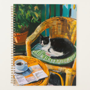 Lazy Sunday Morning Gemütliches Cat & Coffee-Gem Planer