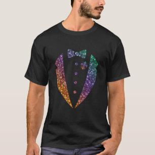 Lazy Tuxedo Kostüm Bow Krawatte Funny Mardi Gras C T-Shirt