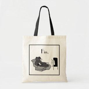 Lazy Vater Bear Cartoon mit "Fin", Noir Movie Joke Tragetasche