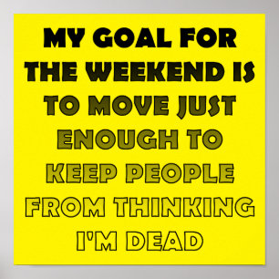 Lazy Weekend Funny Poster Sign