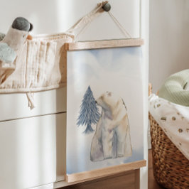 Lazy Winter Polar Bear Arctic Kinderzimmer Wanddek Wandteppich Mit Holzrahmen