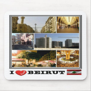 LB Beirut - Libanon - I Liebe Mosaik - Mousepad