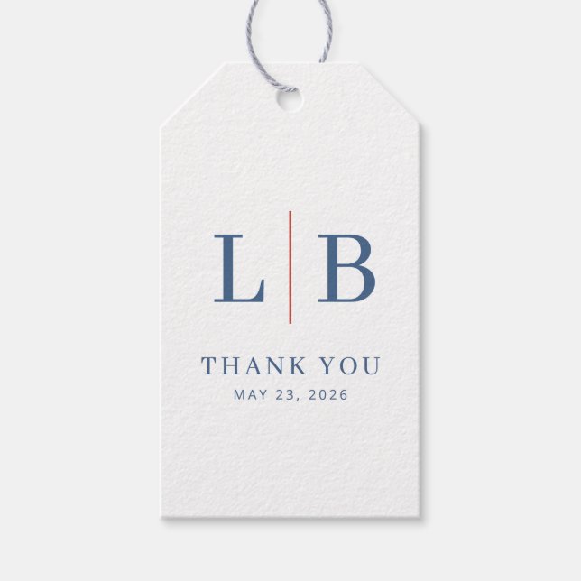 LB Dankbarkeit Navy Serif Geschenkanhänger (Vorderseite)