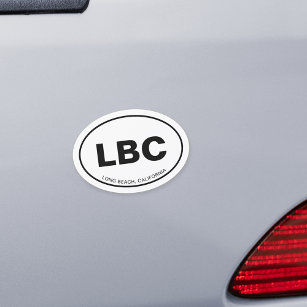 LBC Long Beach California Euro Oval Auto Magnet