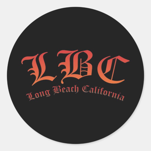 LBC - Long Beach California Runder Aufkleber (Vorderseite)