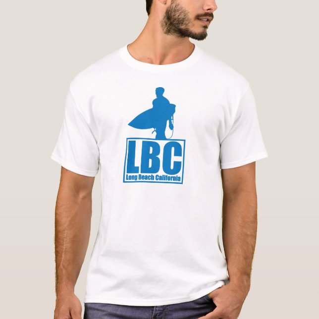 LBC - Long Beach Kalifornien - Brandung - Blau T-Shirt (Vorderseite)
