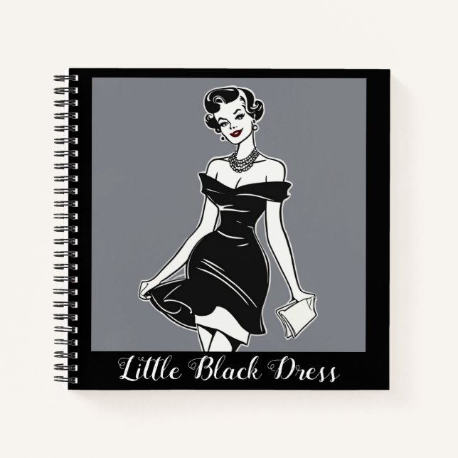 LBD Glamour Notebook - Little Black Dress Journal Notizbuch (Vorderseite)