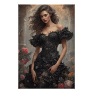 LBD kleines schwarzes Kleid AI-Enhanced Fashion Ar Poster