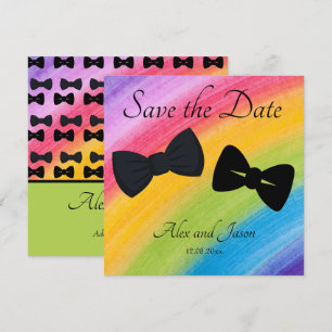 LBGT Moderne Rainbow Black Save the Date Hochzeit