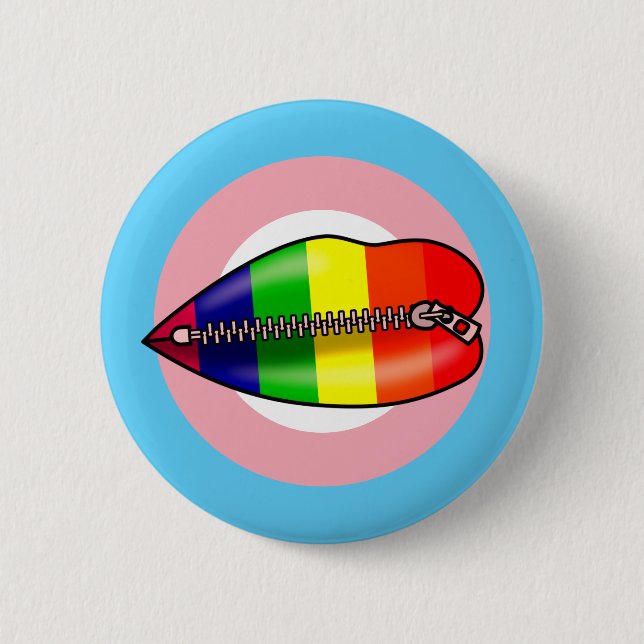 LBGTQ Lippen schweigen Button (Vorderseite)