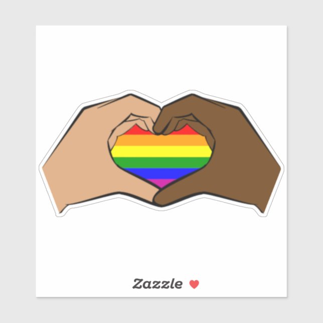 LBGTQ+-Stolz für Herz Aufkleber (Blatt)