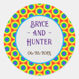LBGTQA+ Rainbow Circle Design Runder Aufkleber