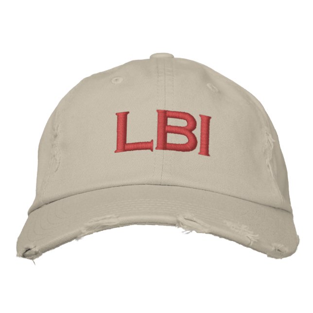 LBI HAT LONG BEACH INSEL NEW JERSEY 08008 BESTICKTE BASEBALLKAPPE (Vorderseite)