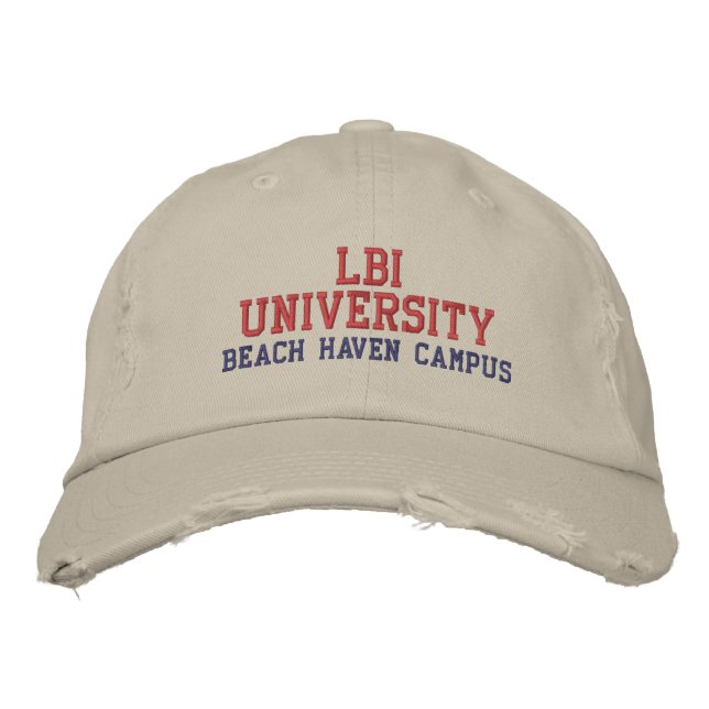 LBI UNIVERSITY BEACH HAVEN CAMPUS BESTICKTE BASEBALLKAPPE (Vorderseite)