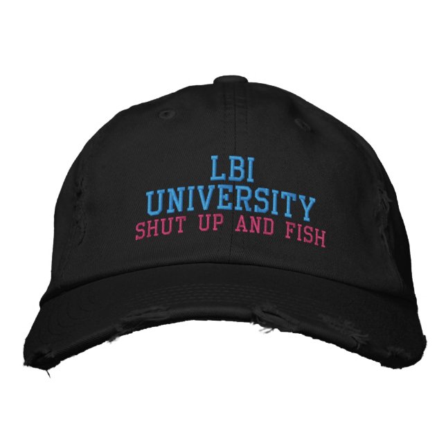 LBI UNIVERSITY SHUP UND FISH BESTICKTE BASEBALLKAPPE (Vorderseite)