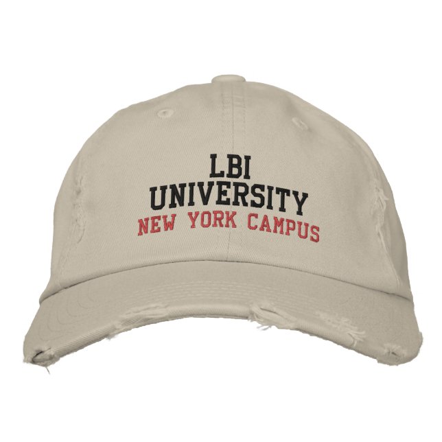 LBI UNIVERSITY TM BESTICKTE BASEBALLKAPPE (Vorderseite)