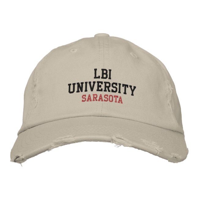 LBI UNIVERSITY (TM) EMBROIDERED HAT BESTICKTE BASEBALLKAPPE (Vorderseite)