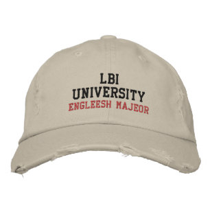 LBI UNIVERSITY (TM) ENGLEESH MAJEOR BESTICKTE BASEBALLKAPPE