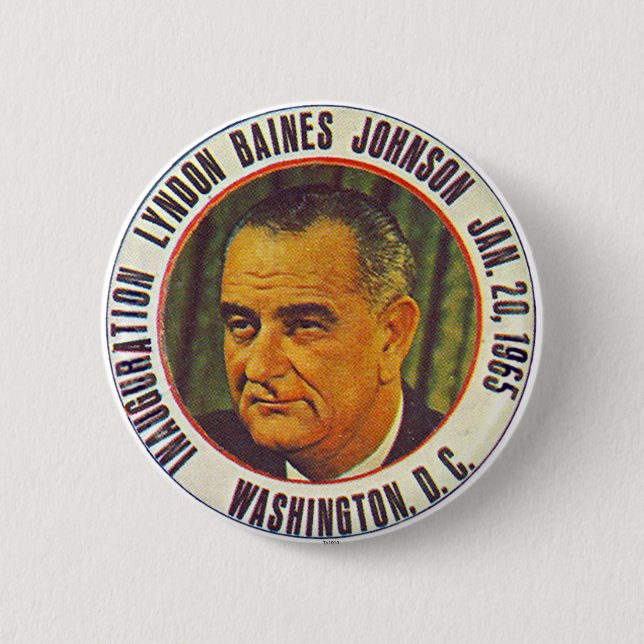 LBJ Einweihung 1965 - Knopf Button (Vorderseite)