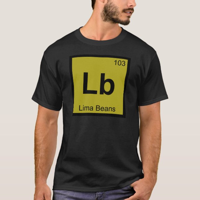 Lbs - Limabohne-Chemie-Periodensystem-Symbol T-Shirt (Vorderseite)