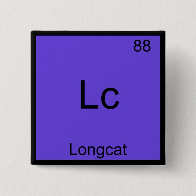 Lc - Longcat Lustiges Chemie-Symbol Meme T-Shirt Button (Vorderseite)