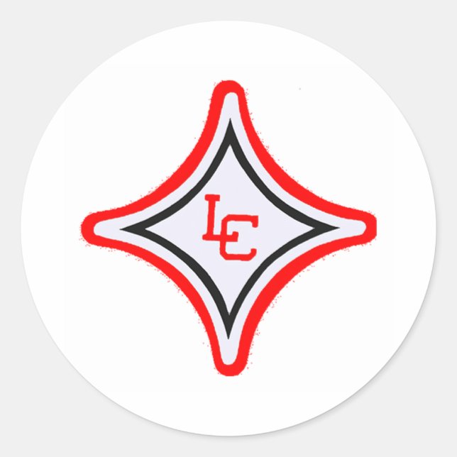 LC-Stern auf 1,5"-Etikett Runder Aufkleber (Vorderseite)