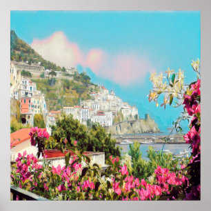 ldp AMALFI - Panorama - Küste von Amalfi - Poster